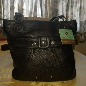 NWT Leather Stone & Co. Black Shoulder Bag